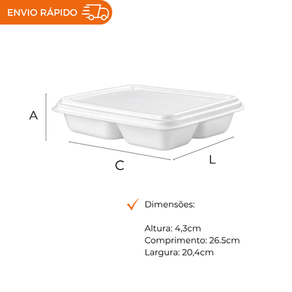 MARMITEX DE ISOPOR C/TP 3DIV RET- PT-110 - FD C/50
