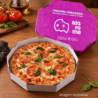 Embalagem para pizza Térmica 35cm Estampa Aiqfome - Pacote com 5 unidades