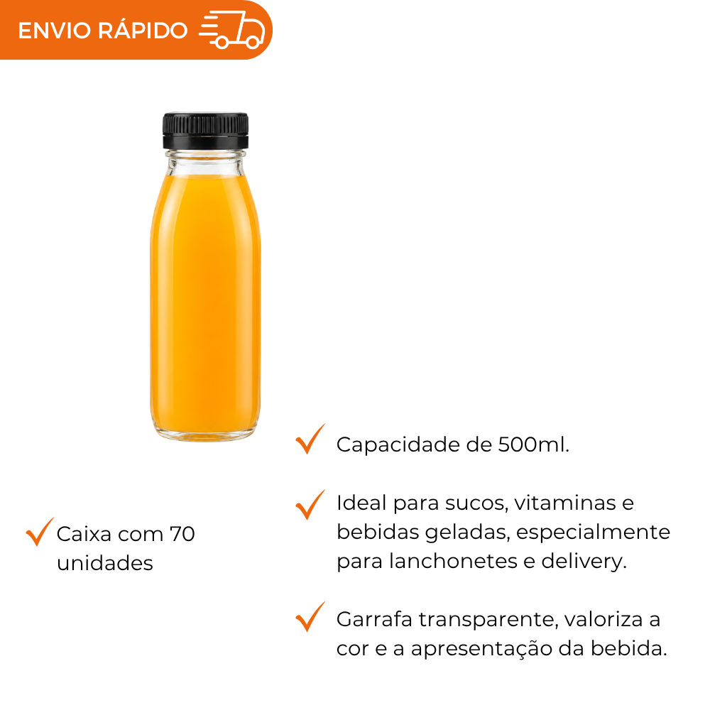 GARRAFA CRISTAL C/TAMPA 500ML - G 3550 - CX C/70