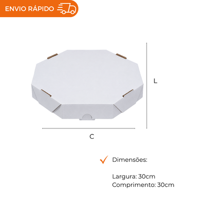 EMB. P/PIZZA 30CM BRANCA S/IMPRESSAO - PC C/25