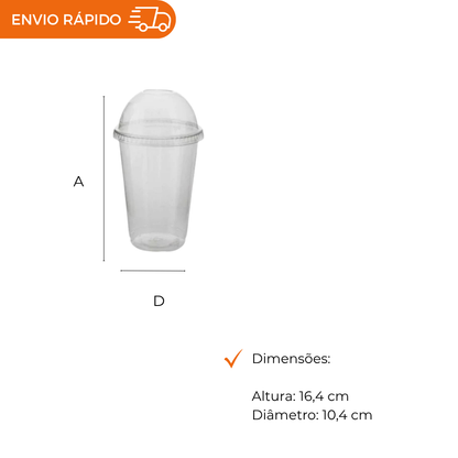COPO 500ML PET C/TAMPA BOLHA - G 850SF - CX C/18X10
