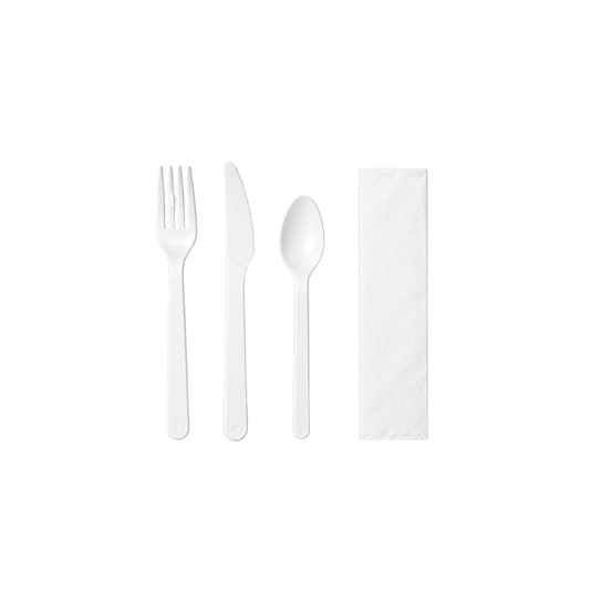 KIT SACHE GARFO/FACA/GUARD/COLHER BRANCO - CX C/250
