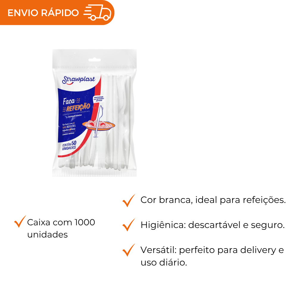 FACA REFEICAO BRANCA LEVE - FSB 702 - CX C/20X50