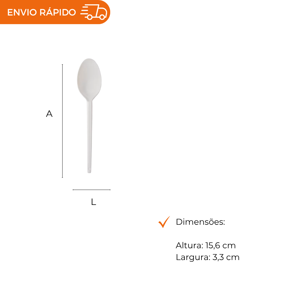 COLHER REFEICAO BRANCA LEVE - CSB 602 - CX C/20X50