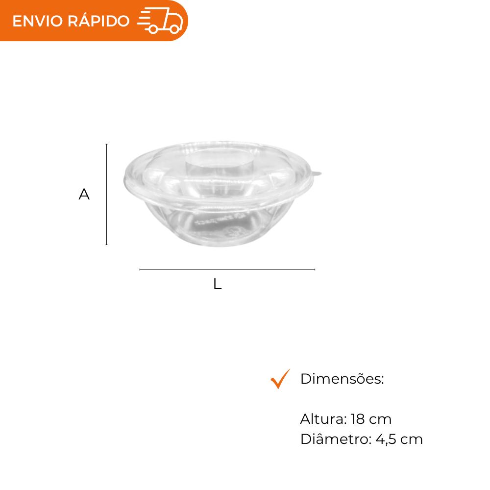 SALADEIRA TRANSP  500ML - BASE - CX C/200