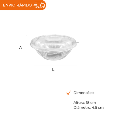 SALADEIRA TRANSP  500ML - BASE - CX C/200
