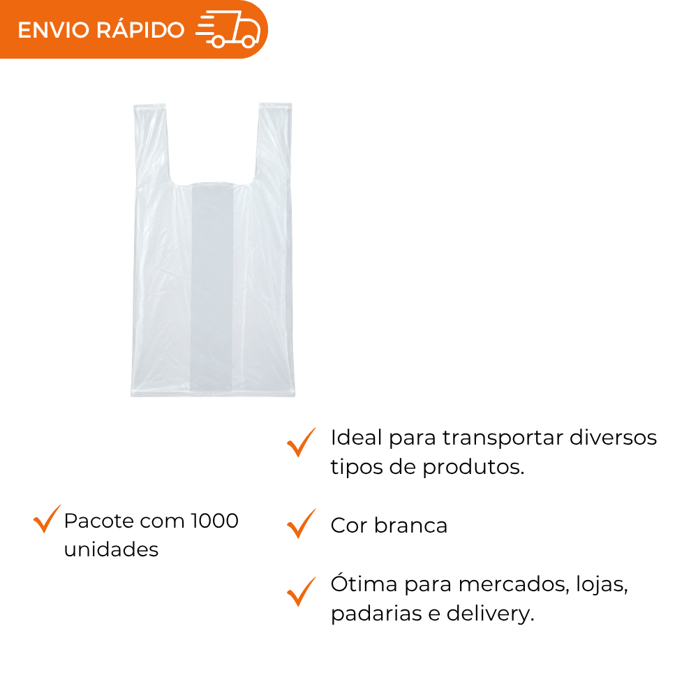 SACOLA C/ALCA 50X60 BRANCA REFORÇADA - PC C/1000