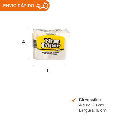 GUARDANAPO BRANCO 20X18 - FD C/100X100