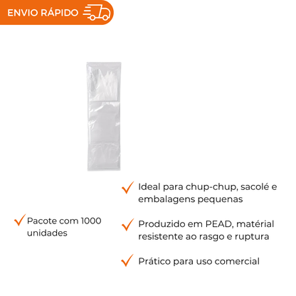 SACO PLASTICO CHUP-CHUP 6X23 - PC C/1000