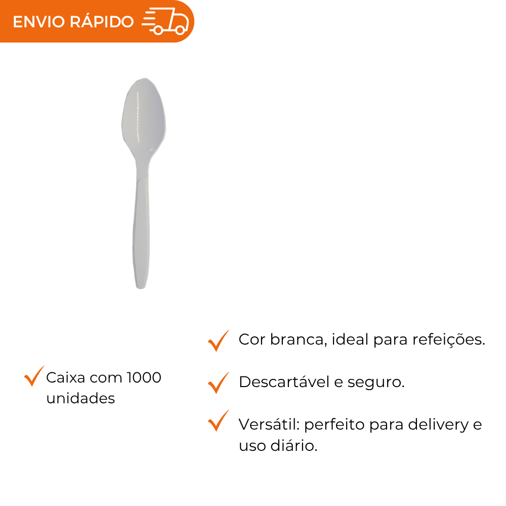 COLHER REFEICAO BRANCA - TCRB-1000E - CX C/1000