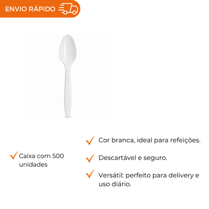COLHER REFEICAO BRANCA FORTE- TBFCRB-50F - CX C/10X50