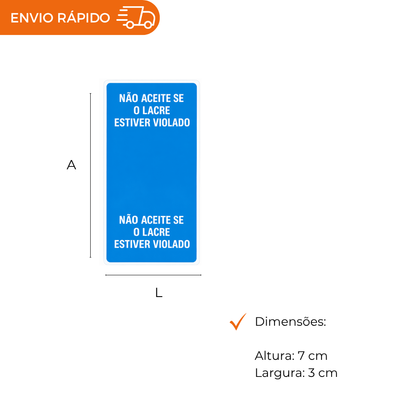 ETIQUETA LACRE 70X30 AZUL - ROLO C/1000