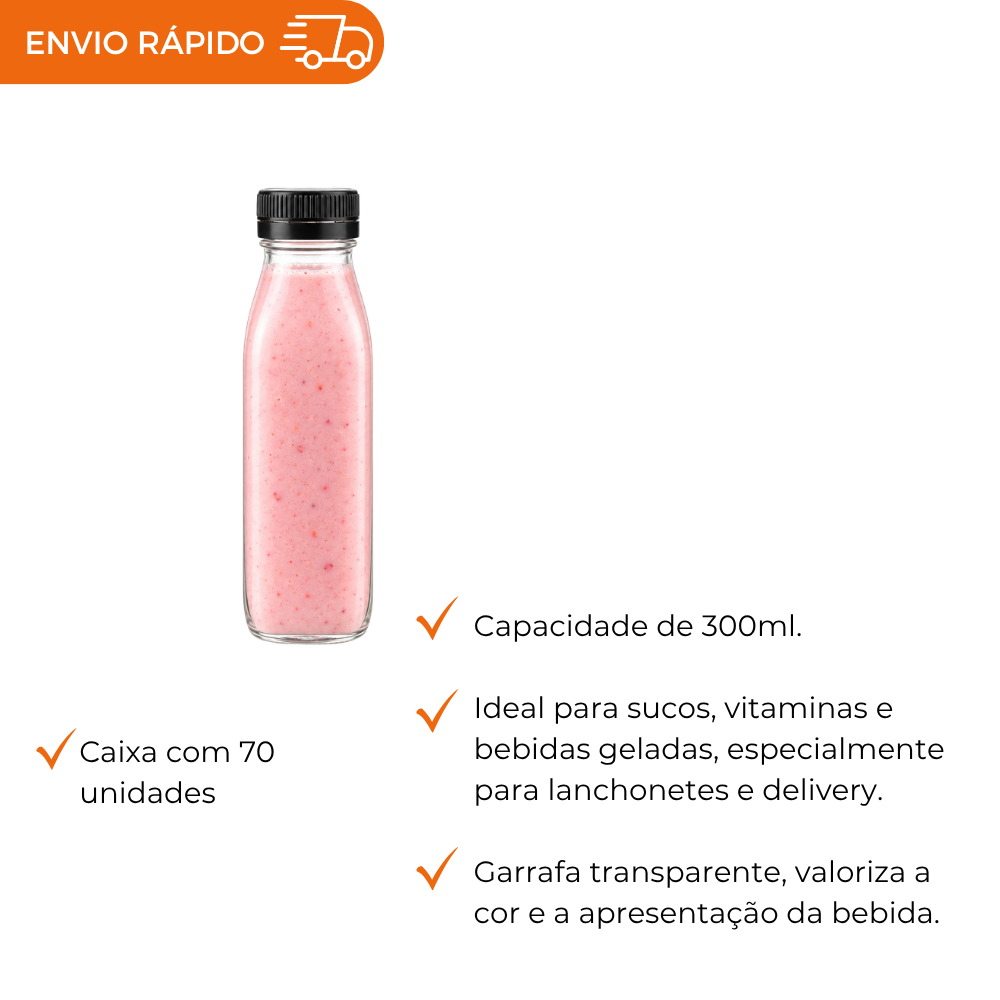 GARRAFA CRISTAL C/TAMPA 300ML - G 3530 - CX C/70