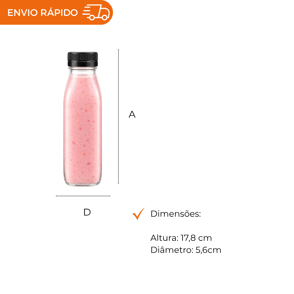 GARRAFA CRISTAL C/TAMPA 300ML - G 3530 - CX C/70