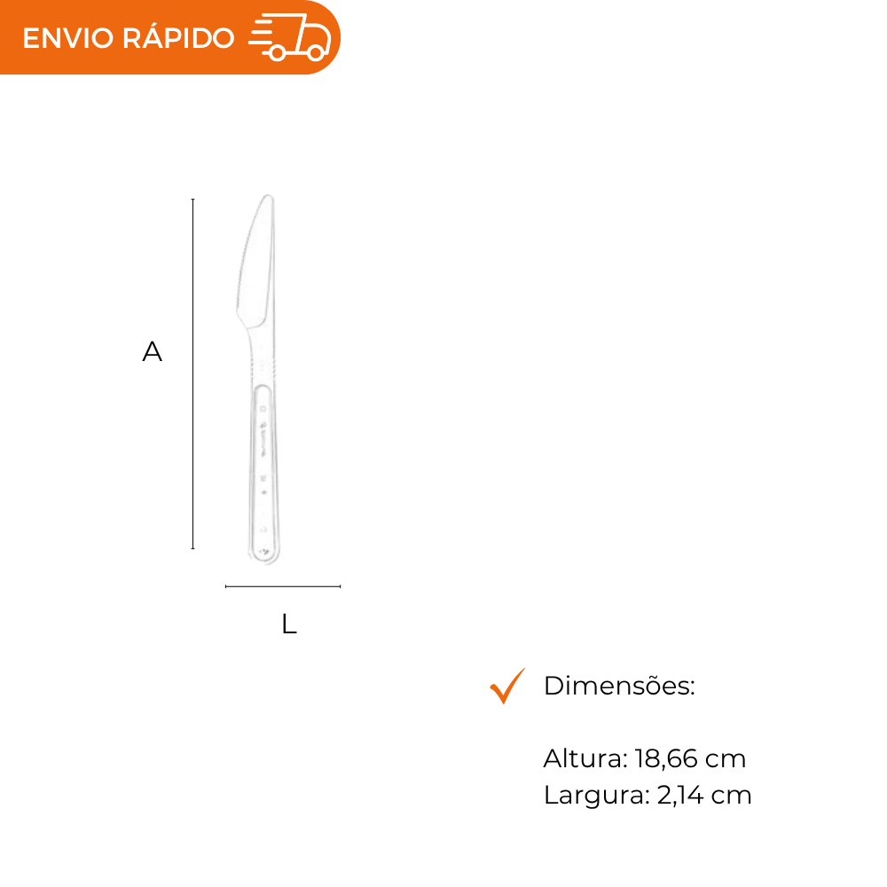FACA REFEICAO CRISTAL FORTE - FSC 740 - CX C/500