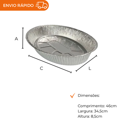ASSADEIRA OVAL SEM TAMPA 7500ML - CX C/20