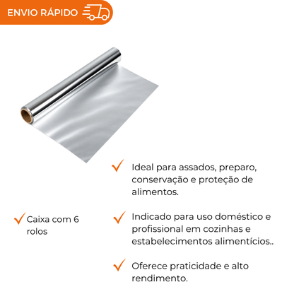 ROLO DE ALUMINIO 30X100M - CX C/6
