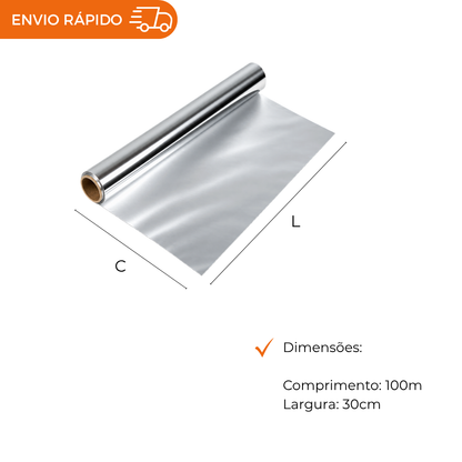 ROLO DE ALUMINIO 30X100M - CX C/6
