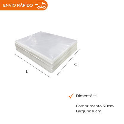 SACO PLASTICO POLIPROPILENO 16X70 - PC C/1000