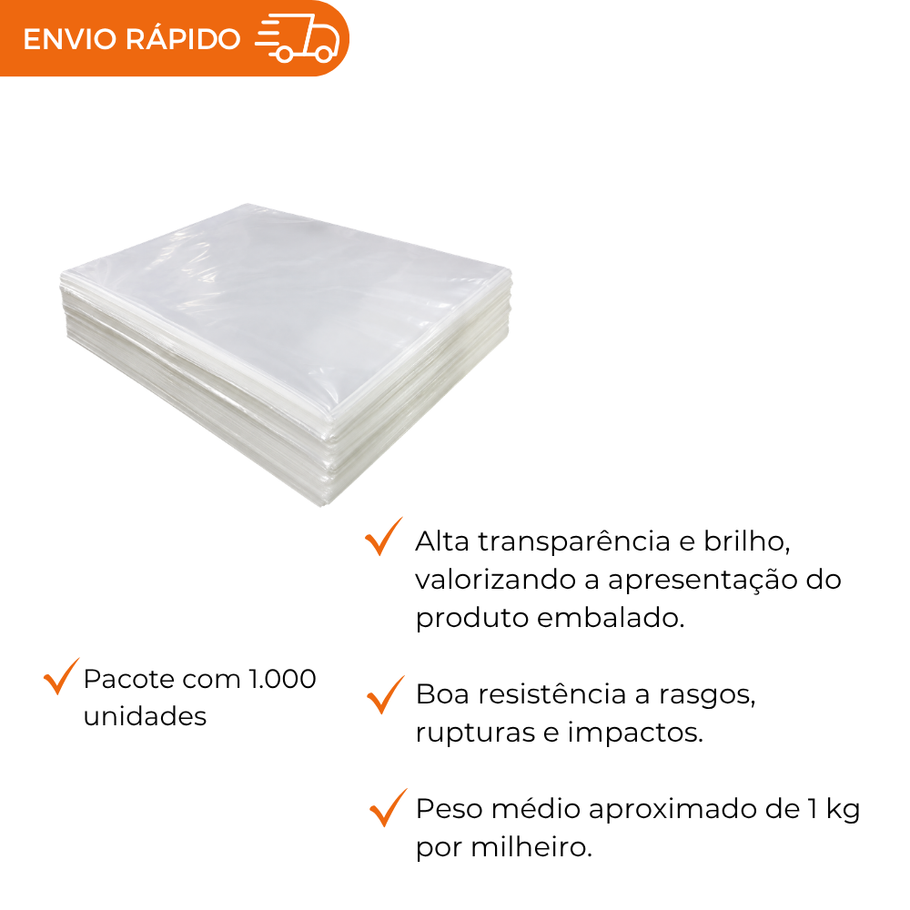 SACO PLASTICO POLIPROPILENO 16X70 - PC C/1000