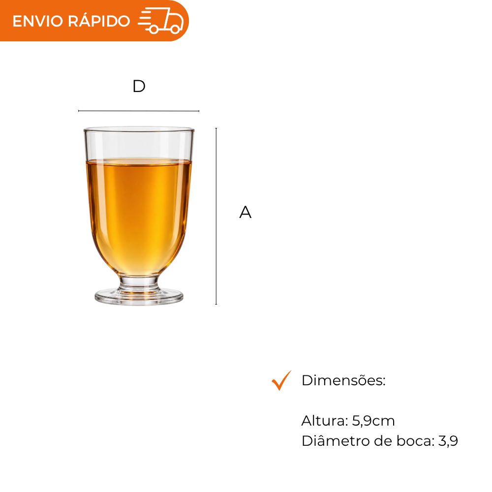 TACA P/LICOR 50ML PMMA CRISTAL - TC-050 - CX C/48X10