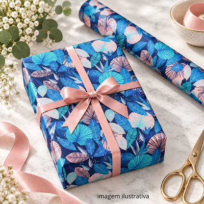 BOBINA DE PAPEL PRESENTE FOLHAS - 40CM