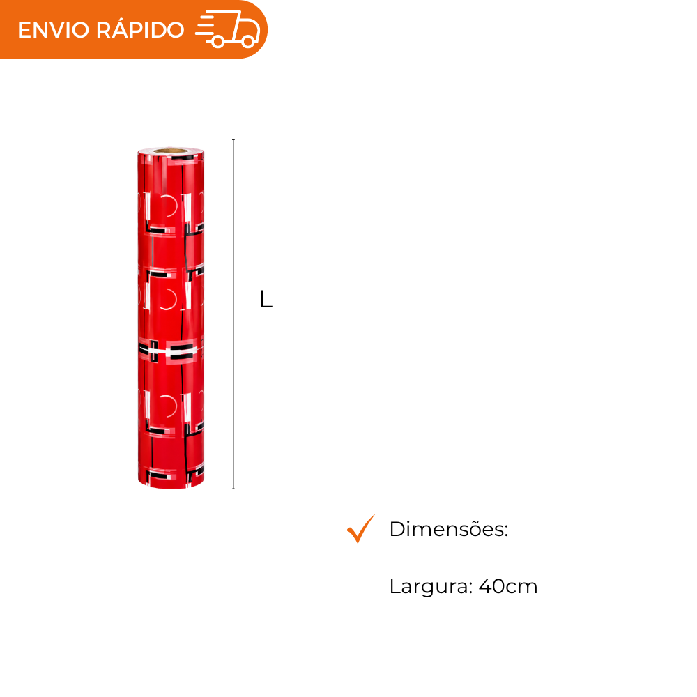 BOBINA DE PAPEL PRESENTE ESTAMP. - 40CM - UN