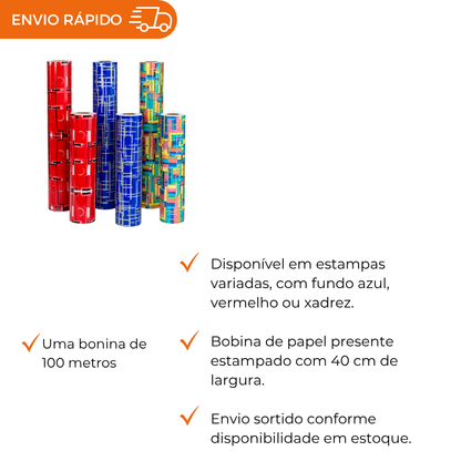 BOBINA DE PAPEL PRESENTE ESTAMP. - 40CM - UN