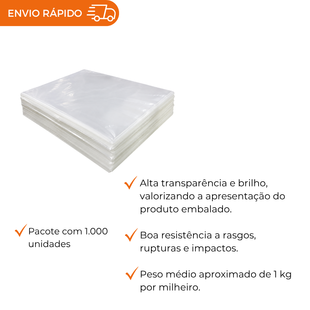 SACO PLASTICO POLIPROPILENO 25X35 - PC C/1000