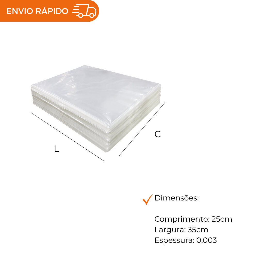SACO PLASTICO POLIPROPILENO 25X35 - PC C/1000