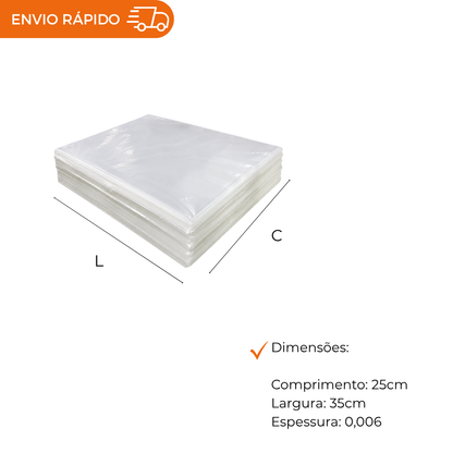 SACO PLASTICO POLIPROPILENO 25X35X0,006 - PC C/1KG