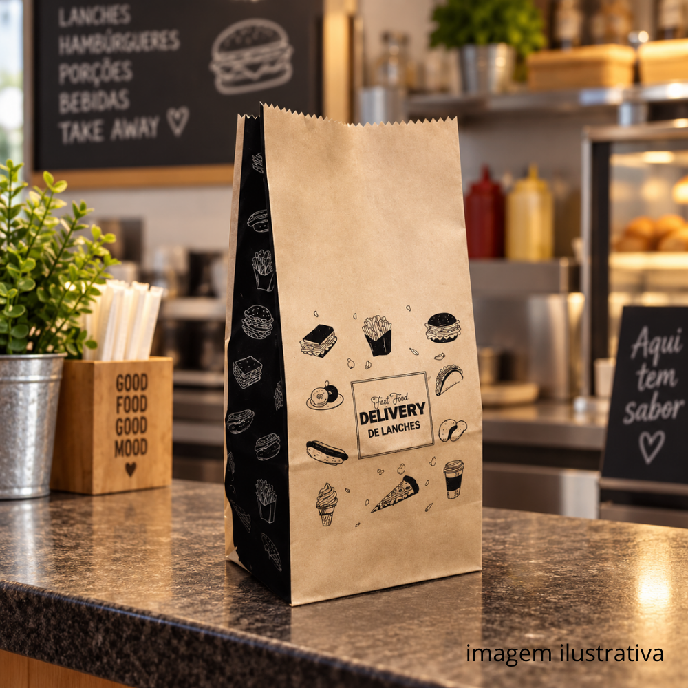 SACO PAPEL 05 KG KRAFT S.O.S. LANCHE - PC C/100