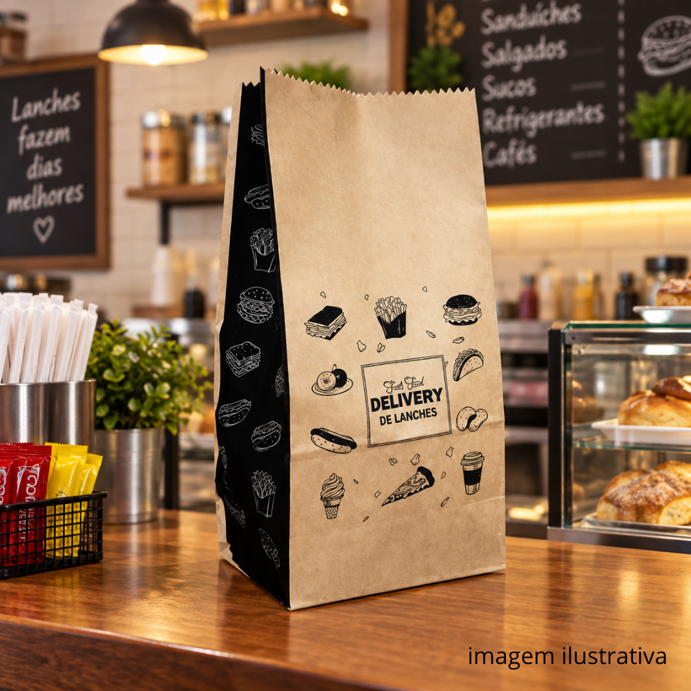SACO PAPEL 15 KG KRAFT S.O.S. LANCHE - PC C/100