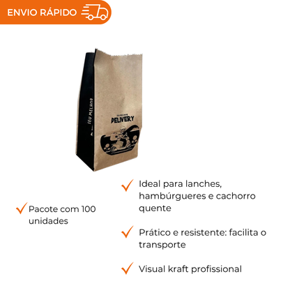 SACO PAPEL 7/5 KG KRAFT S.O.S. DELIVERY - PC C/100