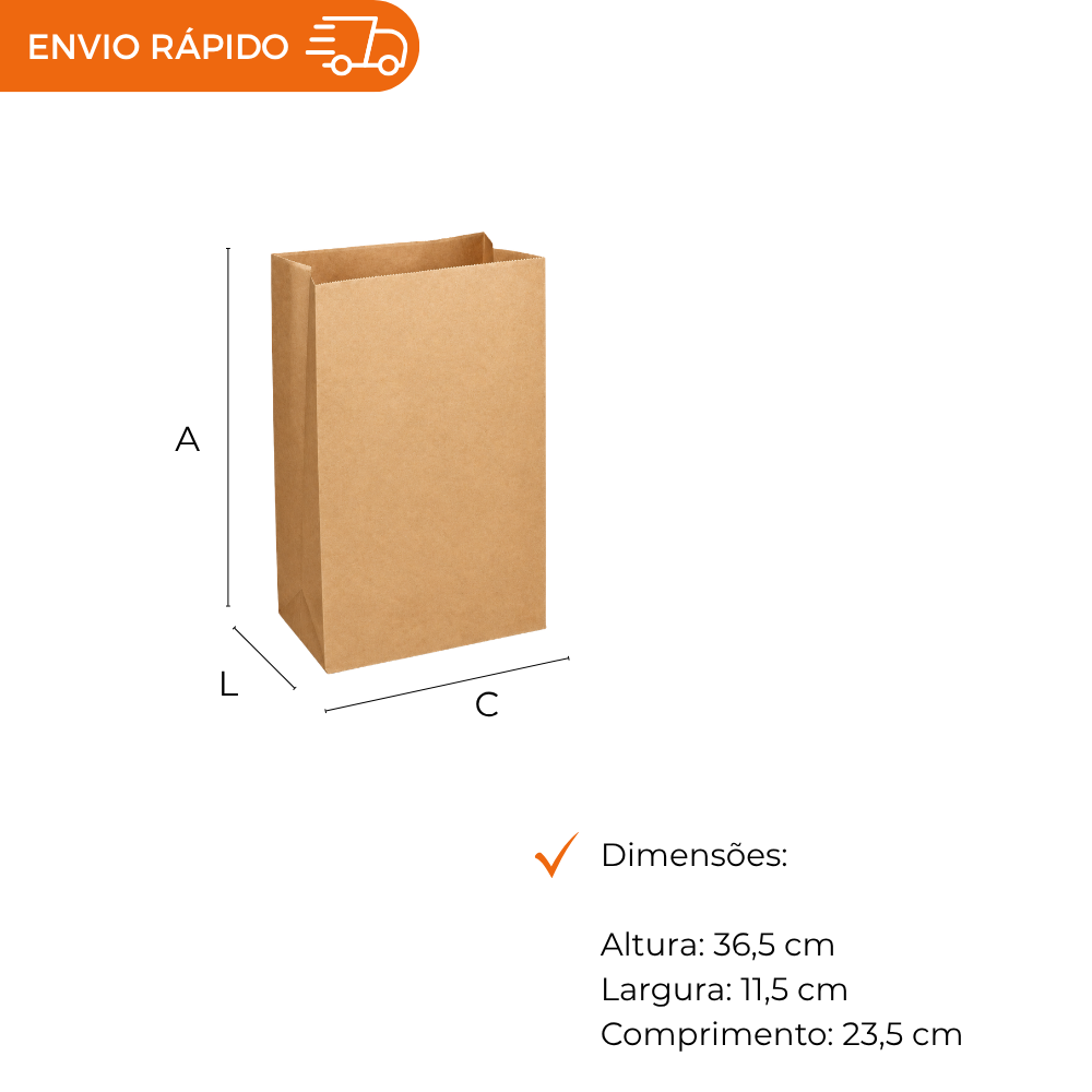 SACO PAPEL 15 KG KRAFT S.O.S. LISO - GG. - PC C/200