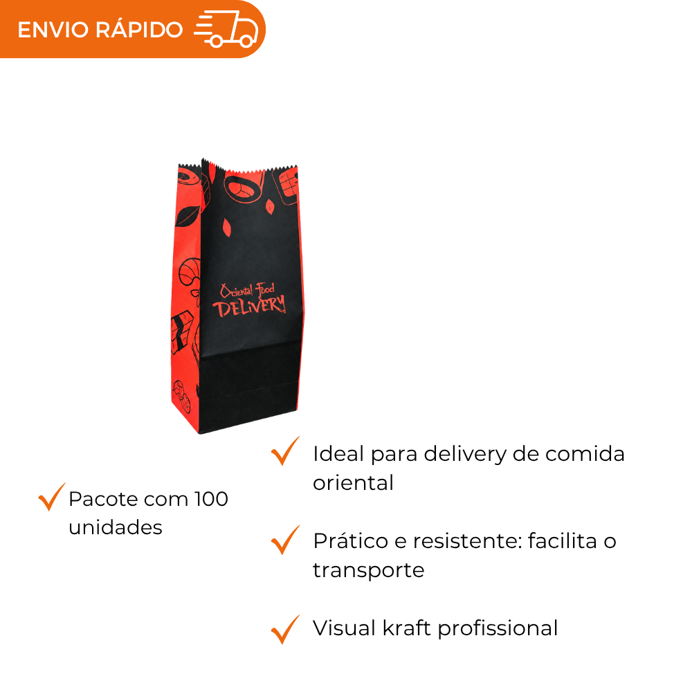 SACO PAPEL 03 KG KRAFT S.O.S. SUSHI - PC C/100