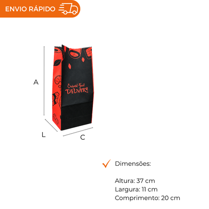 SACO PAPEL 10 KG KRAFT S.O.S. SUSHI - PC C/100