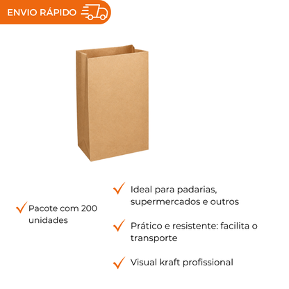 SACO PAPEL 7/5 KG KRAFT S.O.S. LISO - M - PC C/200