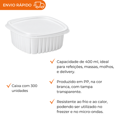 POTE 400ML PP C/TAMPA MULTIUSO BR- G 308 - CX C/300