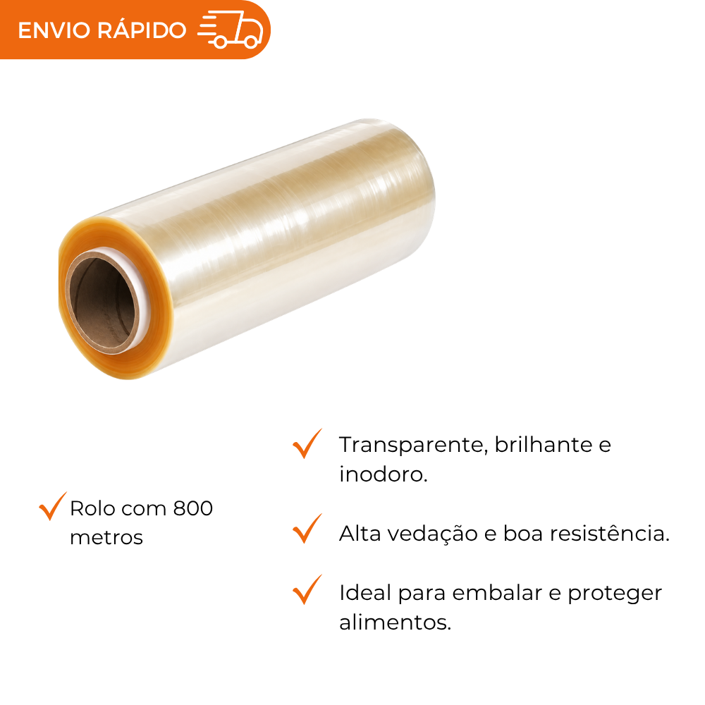 FILME PVC ESTICAVEL 38X0,08X800 - CX C/800MTS