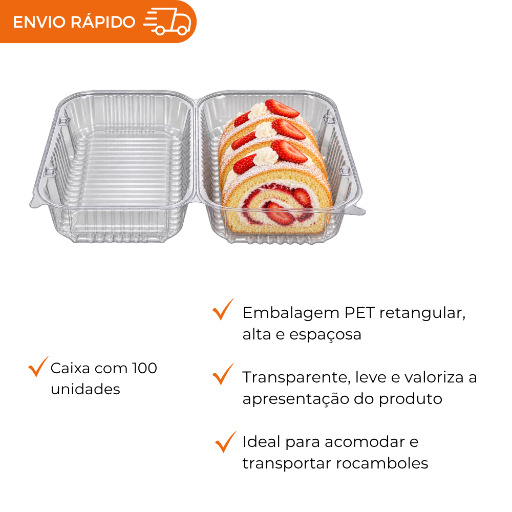 EMBALAGEM PET ROCAMBOLE ALTO - P 20 - CX C/100