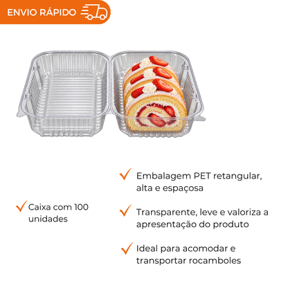 EMBALAGEM PET ROCAMBOLE ALTO - P 20 - CX C/100