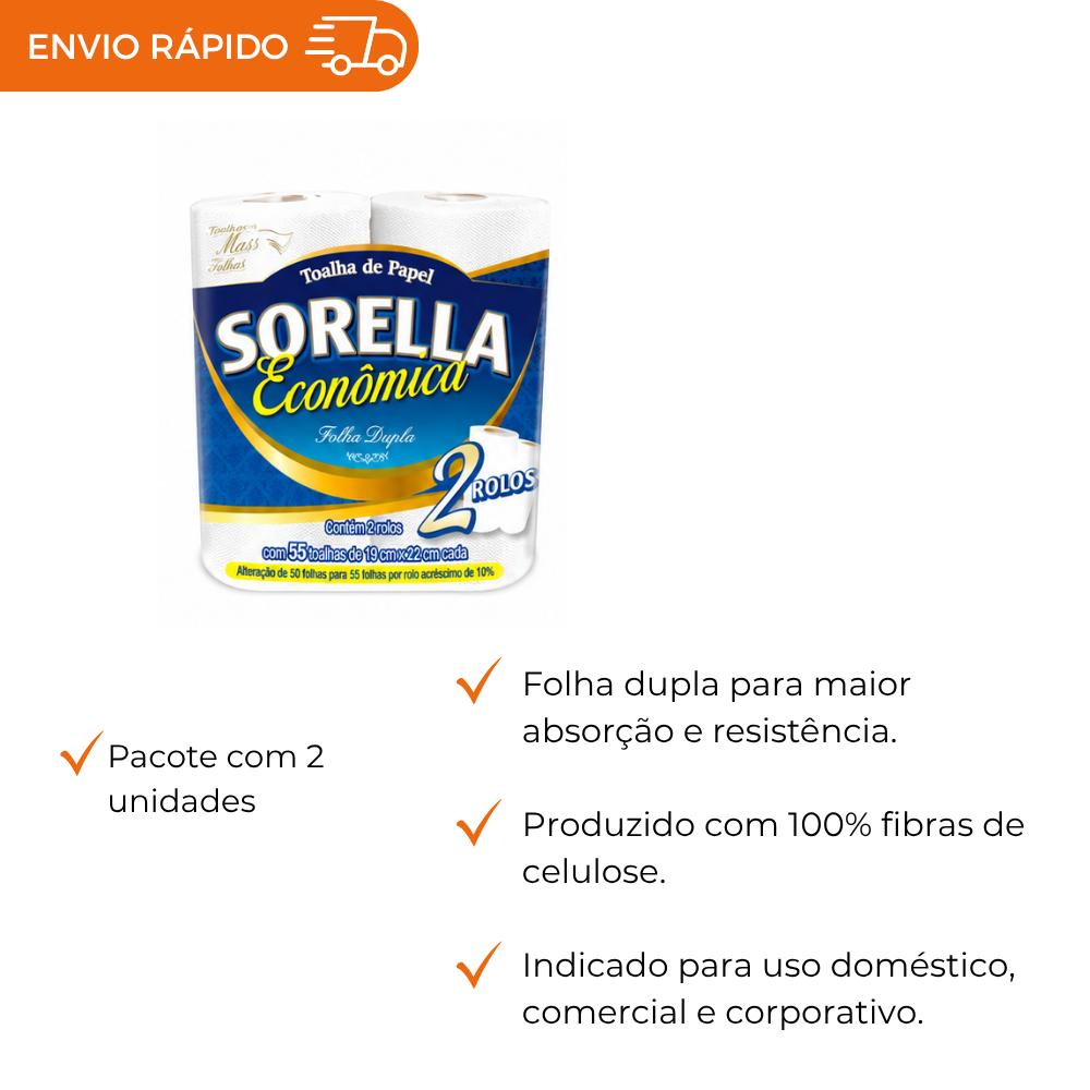 PAPEL TOALHA COZINHA ECONOMICA C/55FLS. - PC C/2