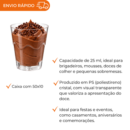 COPO 025 ML MINI DOCE CRISTAL - CPS-025 - CX C/50X10