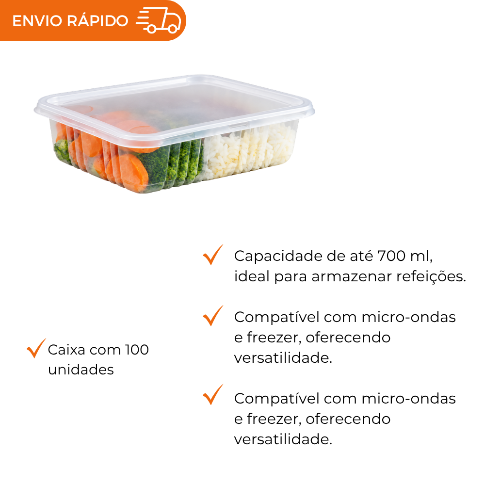 POTE 700ML PP C/TAMPA CRISTAL - G 302 - CX C/100