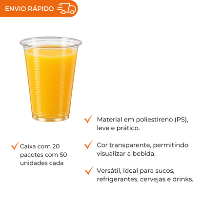 COPO 500 ML DESC. PS TRANSP - CVT-500 - CX C/20X50