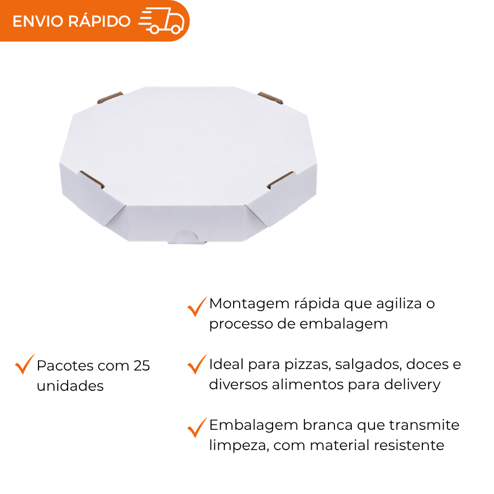 EMB. P/PIZZA 40CM BRANCA S/IMPRESSAO - PC C/25