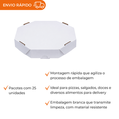 EMB. P/PIZZA 40CM BRANCA S/IMPRESSAO - PC C/25