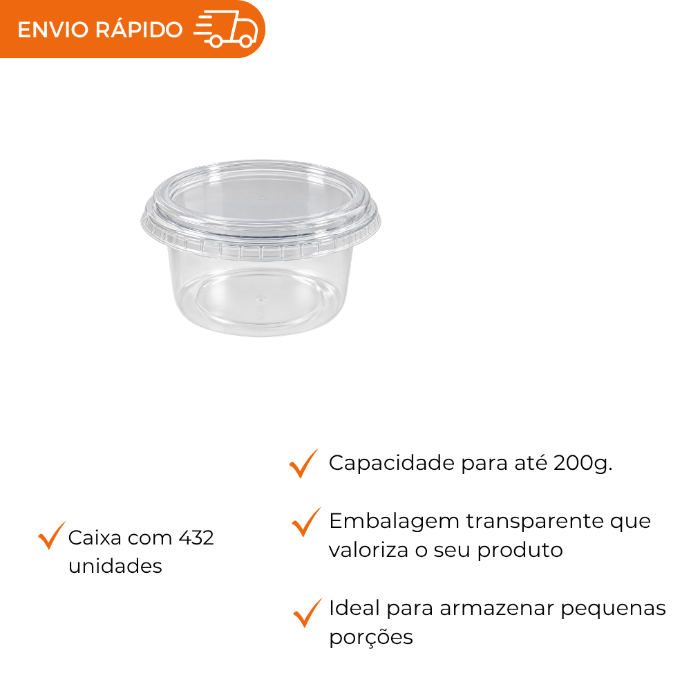 POTE 200ML C/SOBRE TAMPA - PP - CX C/18X24