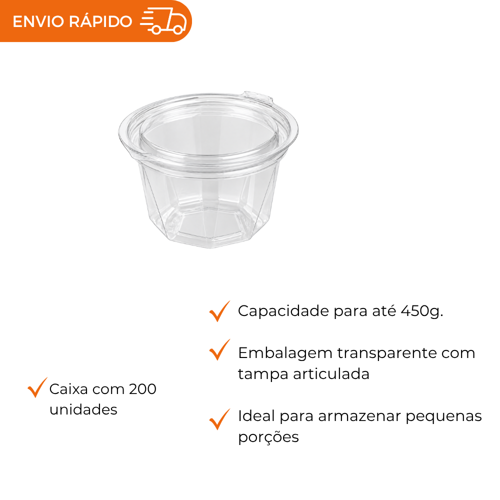 POTE 450ML PET RED. ARTICULADO - D 771P - CX C/200